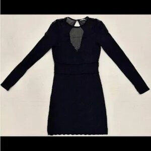 Intimately Free People Body Con Dress Long Sleeve Black